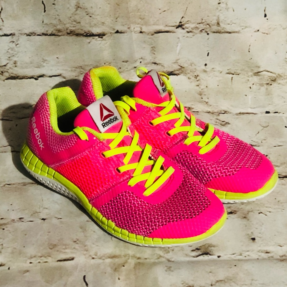 Pink and Green Reeboks